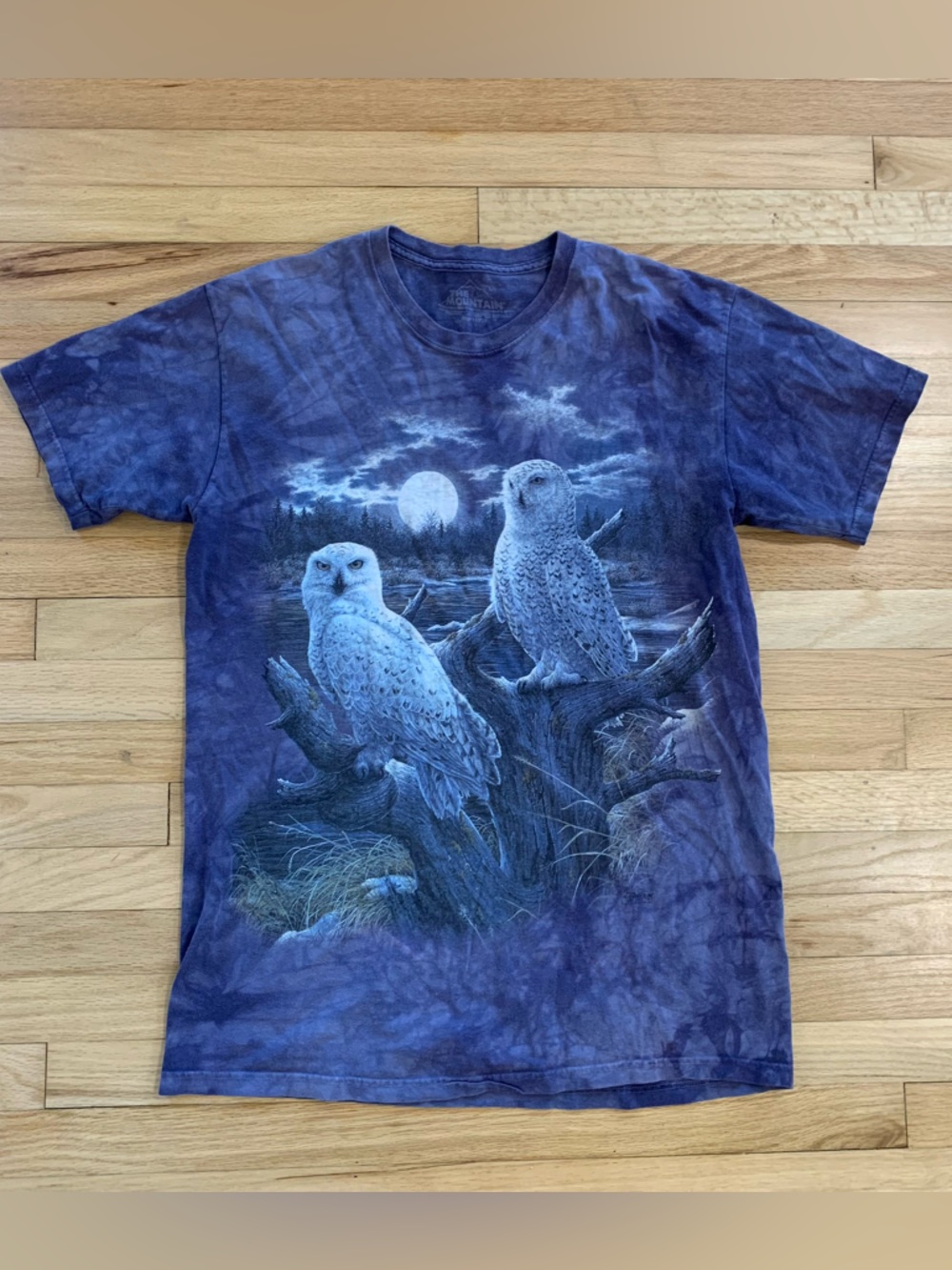 The Mountain Owl Moonlight Graphic T Shirt Nature Hippie Grunge Size Large